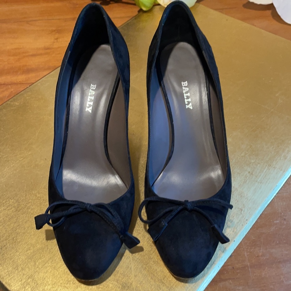 Bally Dolana Heels in Black Suede